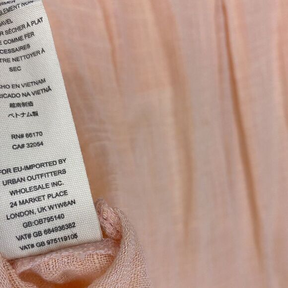 Free People Tunic Top Size XS Womens Peach Talk To Me Crinkled Frayed Hem Shirt - Picture 8 of 8